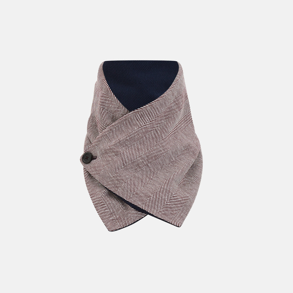 Burgundy Herringbone Silk and Linen Neck Warmer
