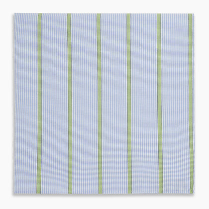Hand Rolled Light Green Track Stripe Handkerchief Image 4