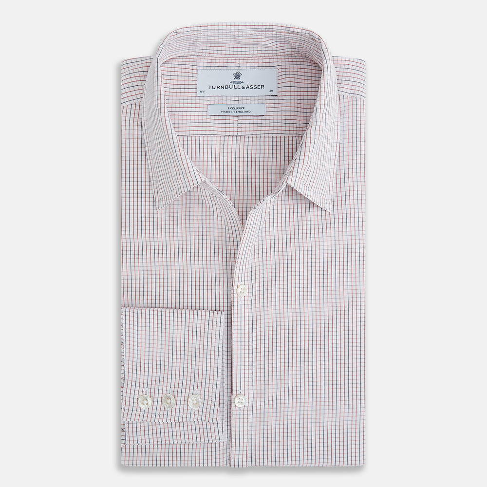 Red and navy Check Windsor Shirt