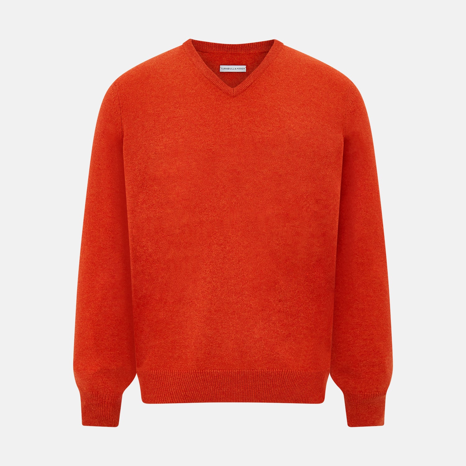 View 1 of product Red Orange Cashmere V-neck Jumper