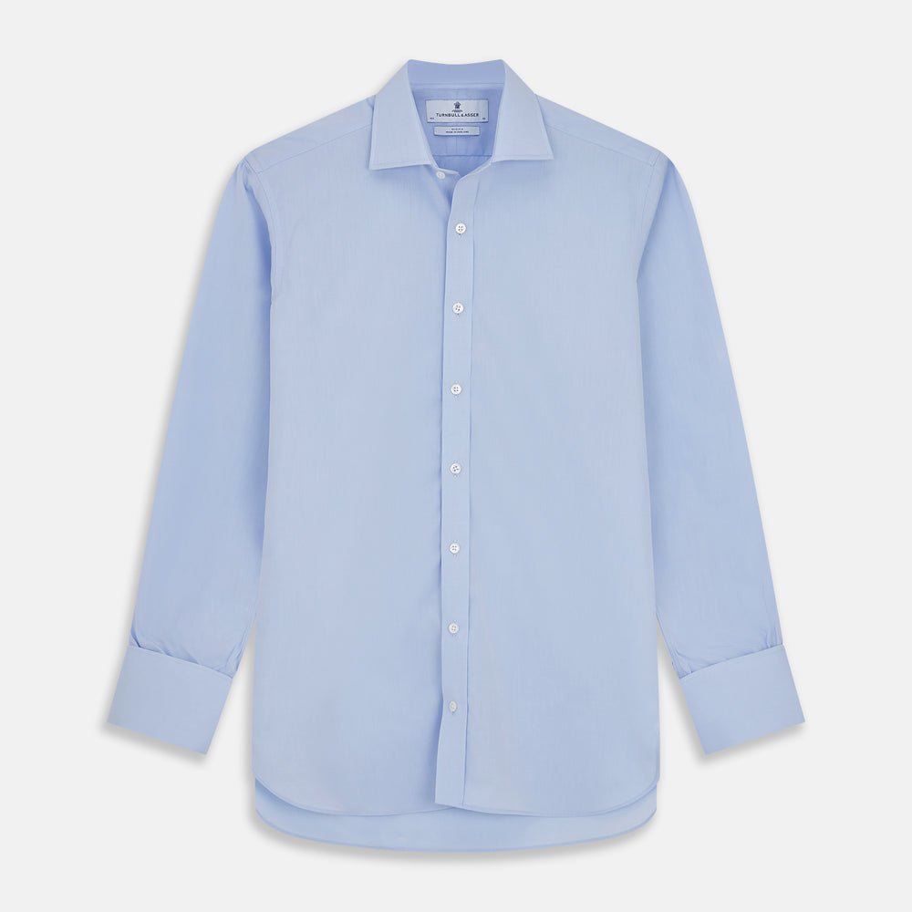 DR. NO Pale Blue West Indian Sea Island Cotton Shirt with DR. NO Collar and Cuff As Seen on James Bond