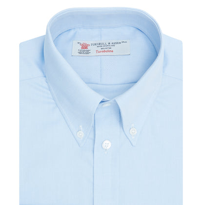 Light Blue Royal Oxford Cotton Shirt with Button-Down Collar and 3-Button Cuffs Image 5
