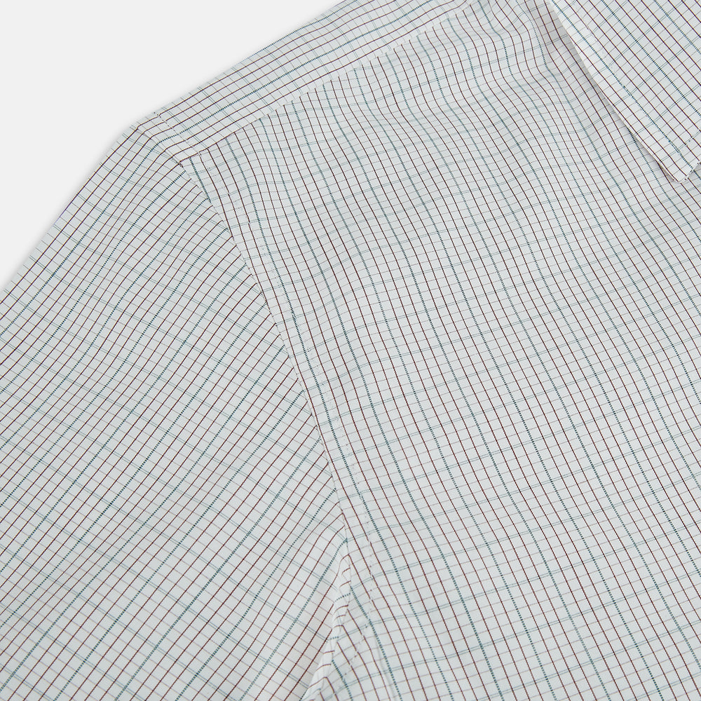 BURGUNDY AND GREEN DOUBLE GRID CHECK WESTMINSTER SHIRT