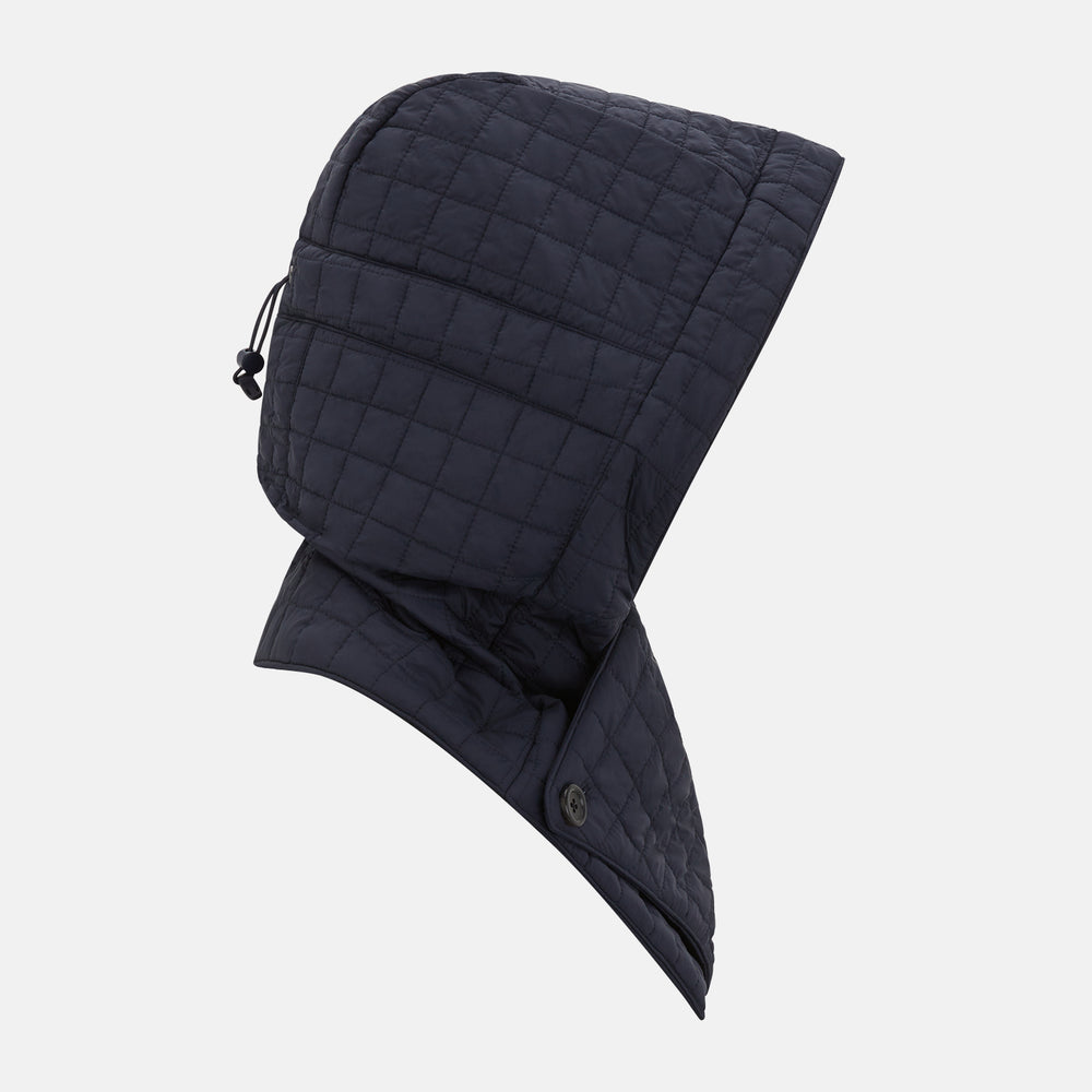 Navy Quilted Hood with Neck Warmer