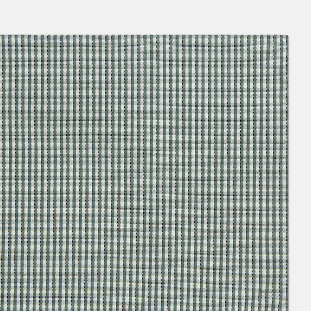Melon Green Micro Shadow Check Hand-Rolled Handkerchief