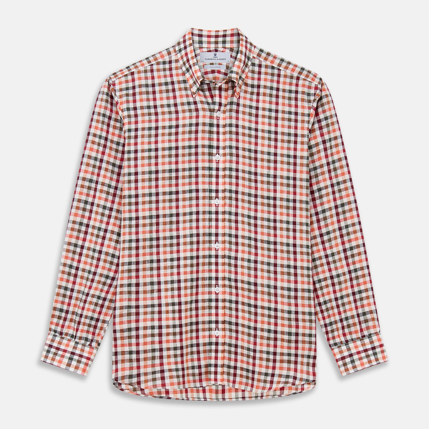 View 1 of product Red and Green Check Linen Blend Weekend Fit Hayne Shirt