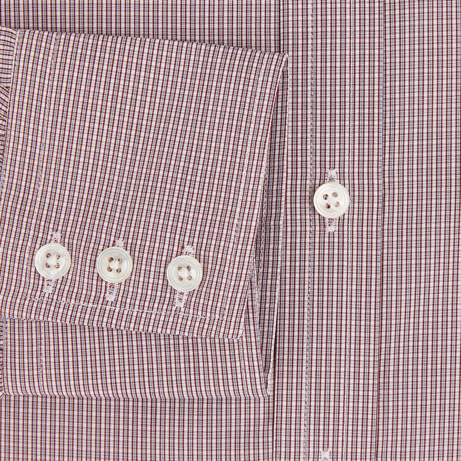 View 4 of product Burgundy Micro Shadow Check Mayfair Shirt