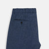 View 5 of product Denim Blue Linen Herringbone Miles Trousers