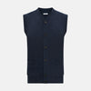 View 1 of product Navy Melange Cashmere Sleeveless Cardigan
