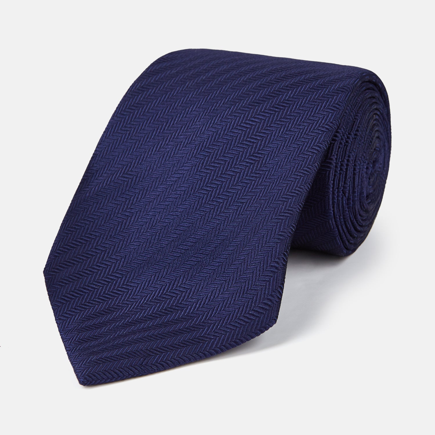 View 1 of product PLAIN HERRINGBONE NAVY TIE
