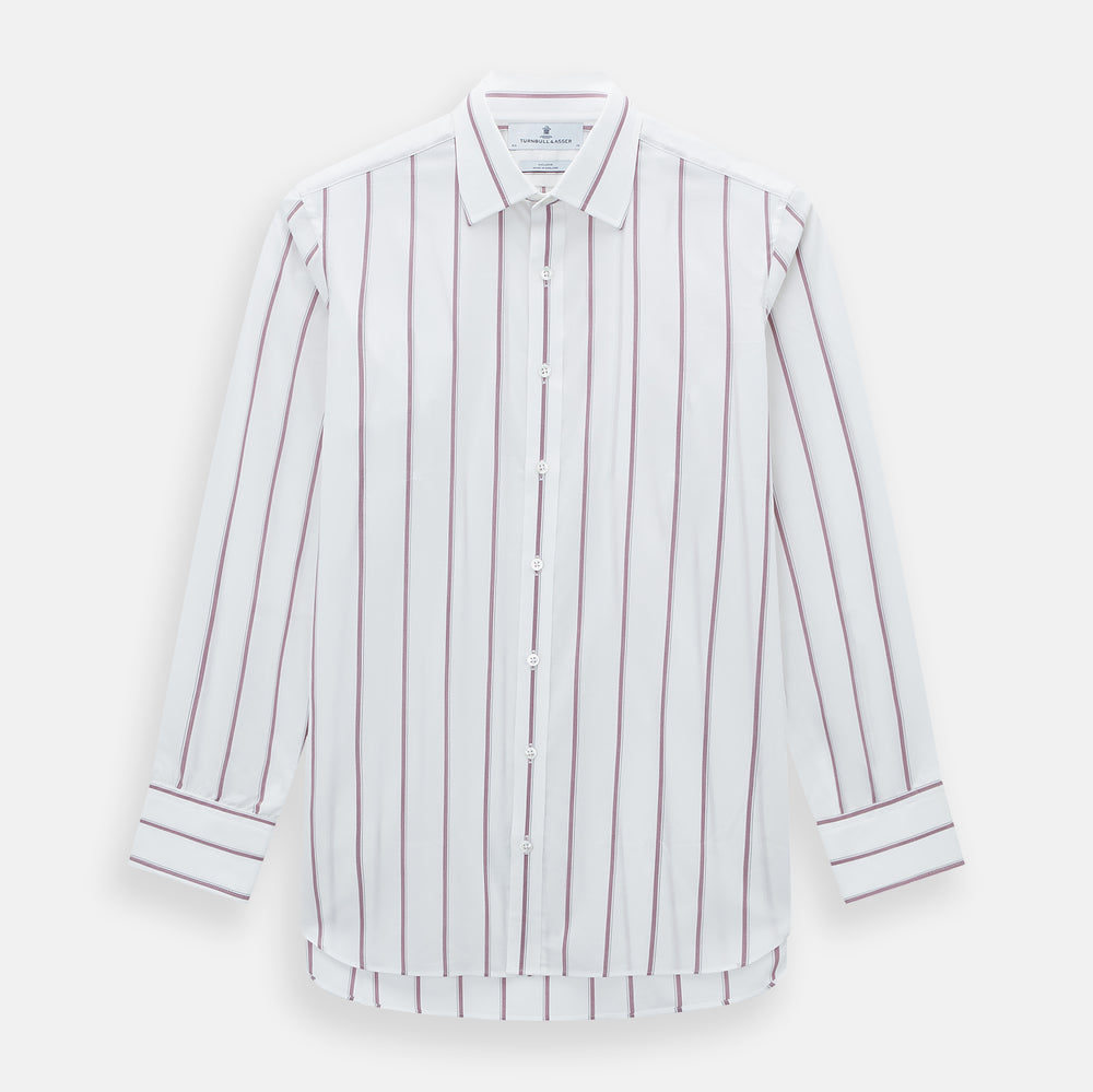 Wine Track Stripe Mayfair Shirt