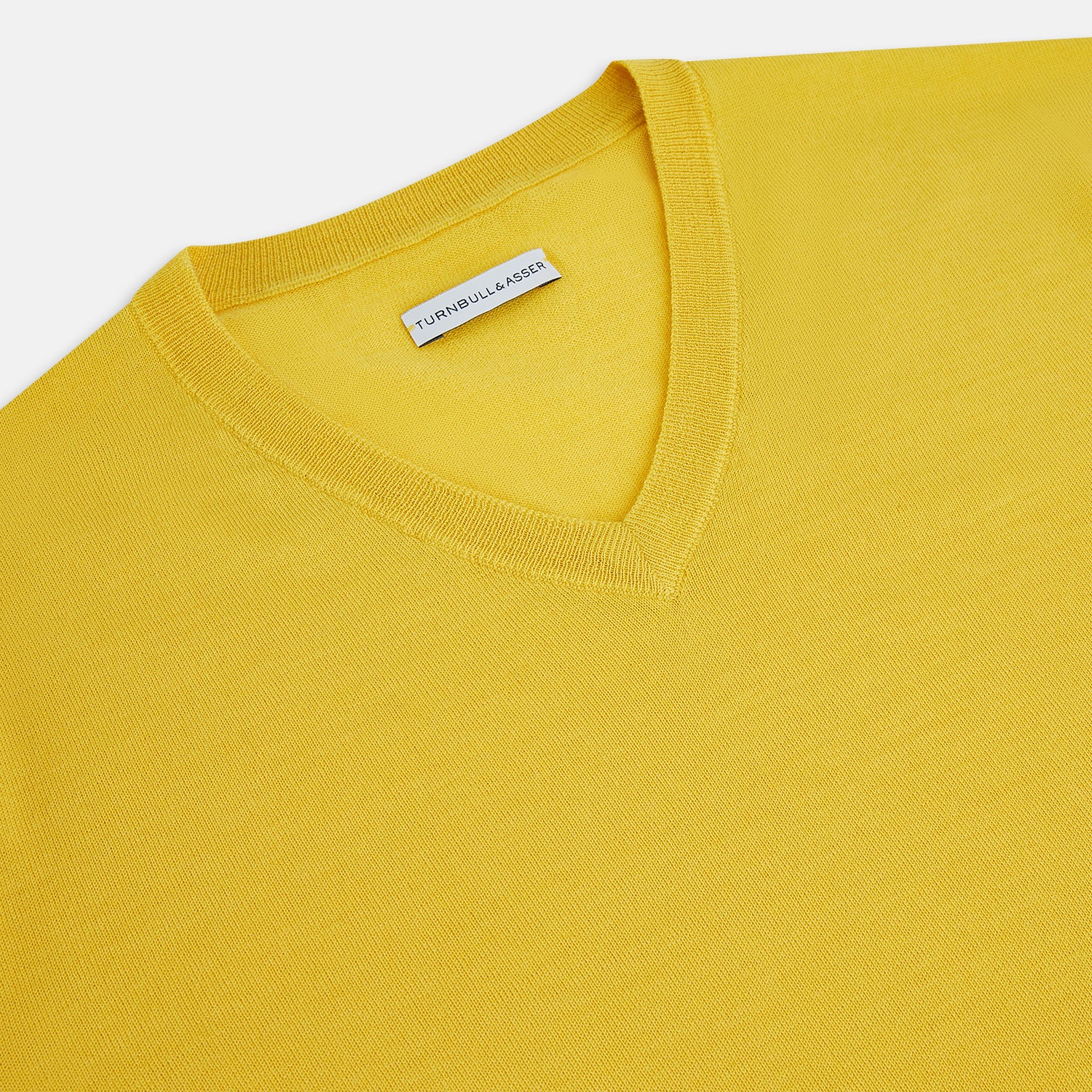 View 2 of product Canary Yellow Fine Merino V-Neck Jumper