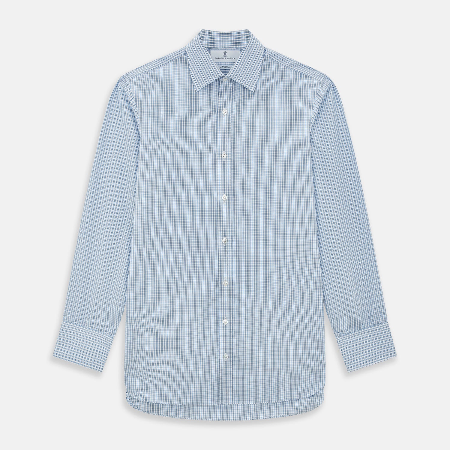 View 1 of product Sky Blue Micro Graph Check Mayfair Shirt