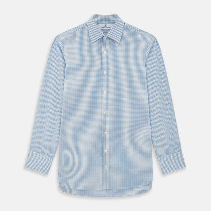 Sky Blue Micro Graph Check Mayfair Shirt
