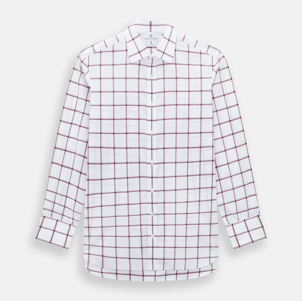 Burgundy Grid Check Mayfair Shirt
