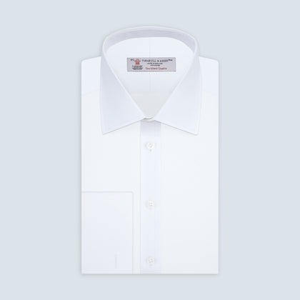 White Sea Island Quality Cotton Twill Shirt with T&amp;A Collar and 3-Button Cuffs