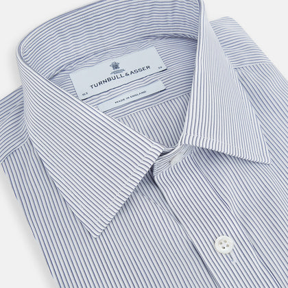 Navy and White Ticking Stripe Mayfair Shirt