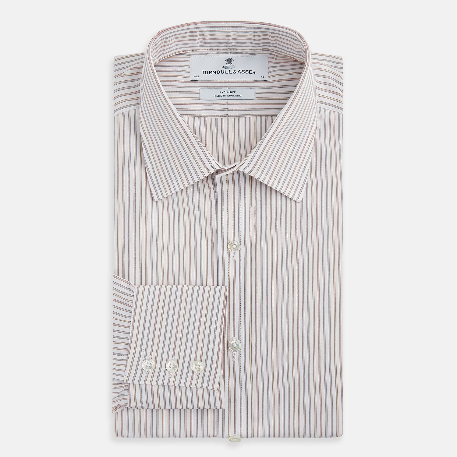 View 5 of product Red with Multicoloured Music Stripe Mayfair Shirt