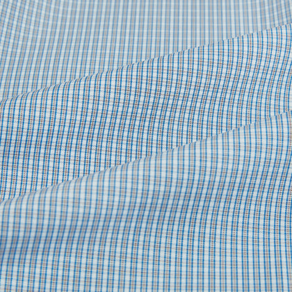BLUE AND BROWN MICRO SHADOW CHECK WESTMINSTER SHIRT Image 7