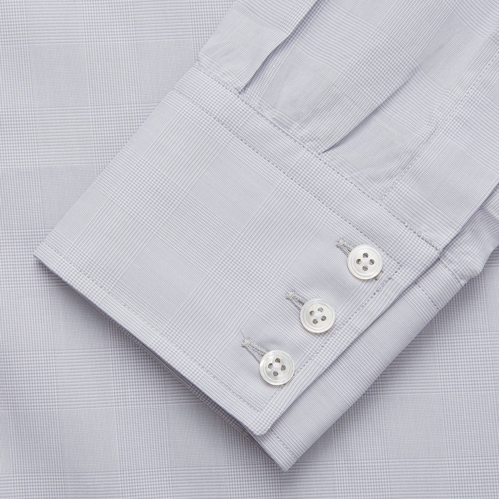 View 3 of product Faded Blue Block Check Cotton Regular Fit Mayfair Shirt