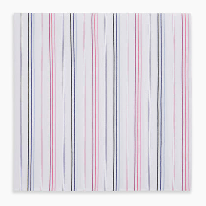 Hand Rolled Pink and Blue Multi Stripe Handkerchief Image 4