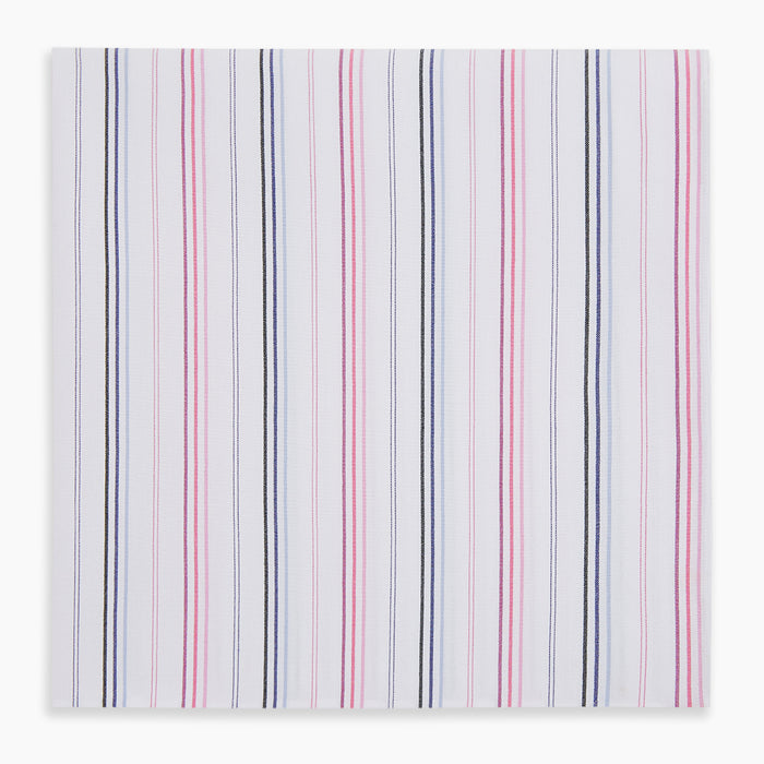 Hand Rolled Pink and Blue Multi Stripe Handkerchief Image 3