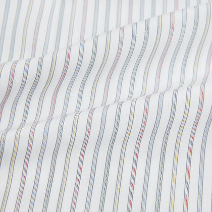 Multicoloured Music Stripe Shirt with Contrast Collar and Double Cuffs Image 5