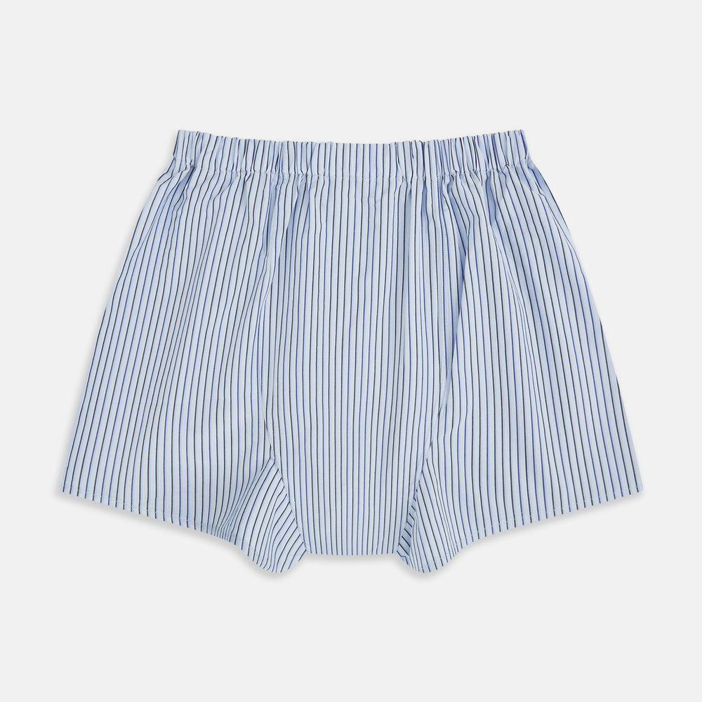 Blue Multi Stripe Godfrey Boxer Shorts