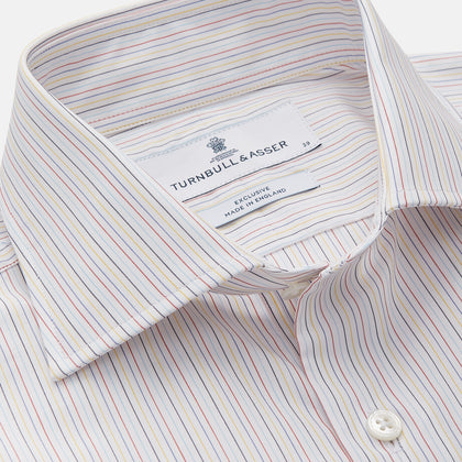 Red Multi Stripe Tailored Fit Shelton Shirt Image 1
