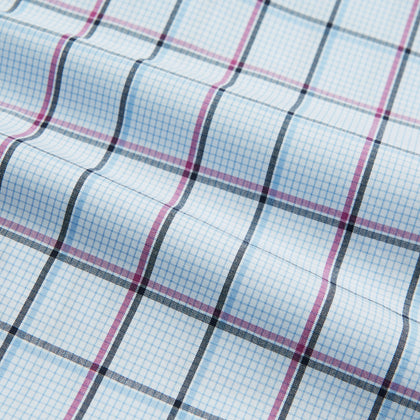 Blue and Pink Tattersall Check Mayfair Shirt Image 4