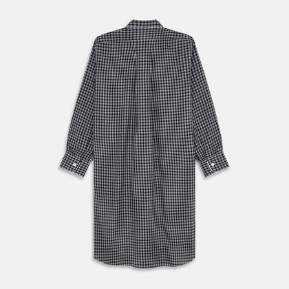 Black Multi Check Cotton Blend Sussex Nightshirt Image 3
