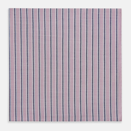 Antique Pink Ticking Stripe Hand-Rolled Handkerchief
