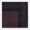 View 3 of product Navy and Orange Dot Silk Pocket Square