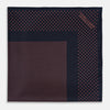 Navy and Orange Dot Silk Pocket Square