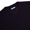 View 2 of product Dark Purple Fine Merino V-Neck Jumper