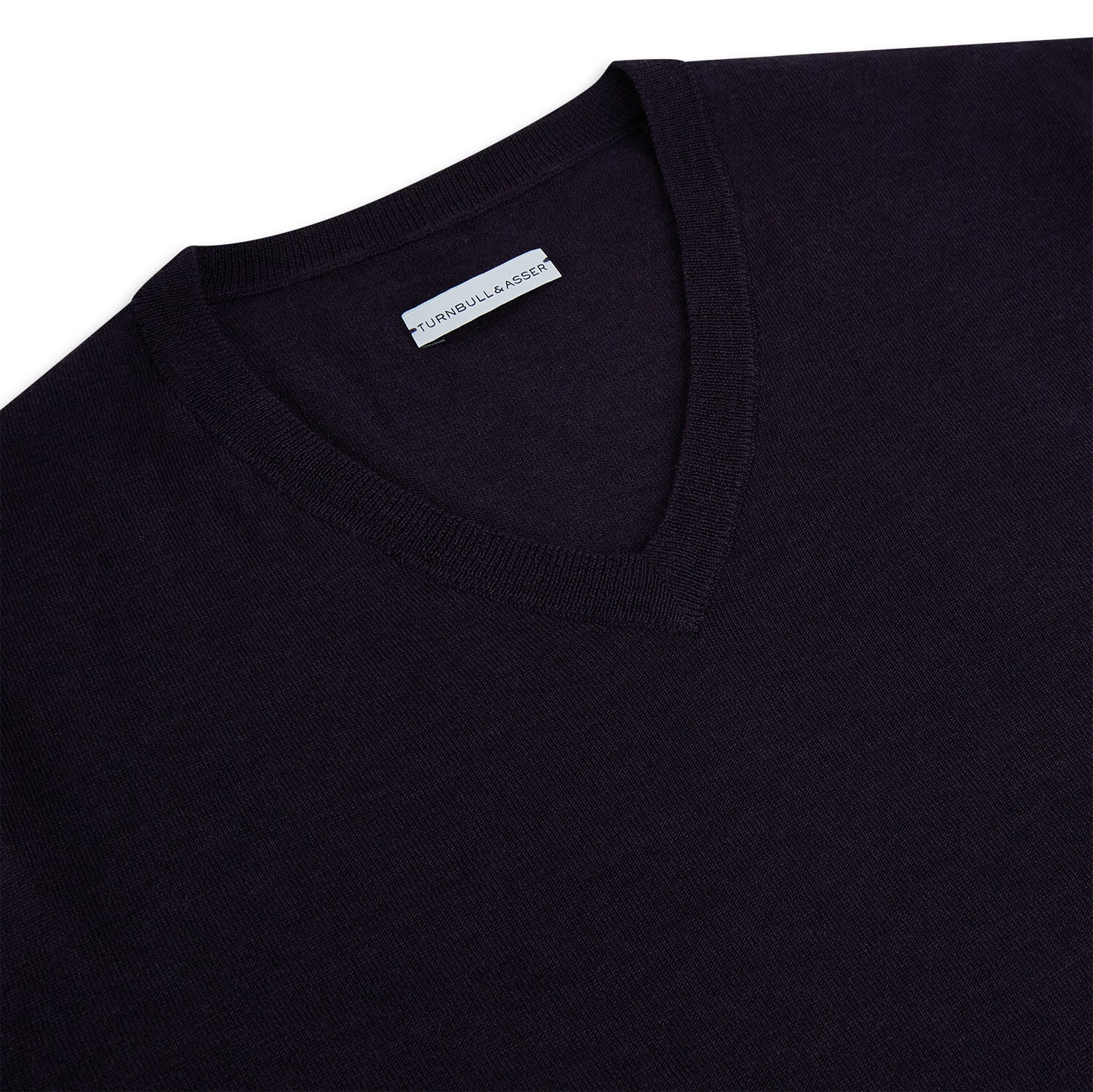 View 2 of product Dark Purple Fine Merino V-Neck Jumper