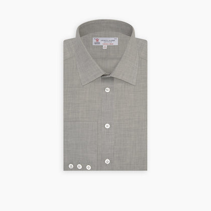 Grey Cashmere Blend Shirt with T&A Collar and 3-Button Cuffs Image 4