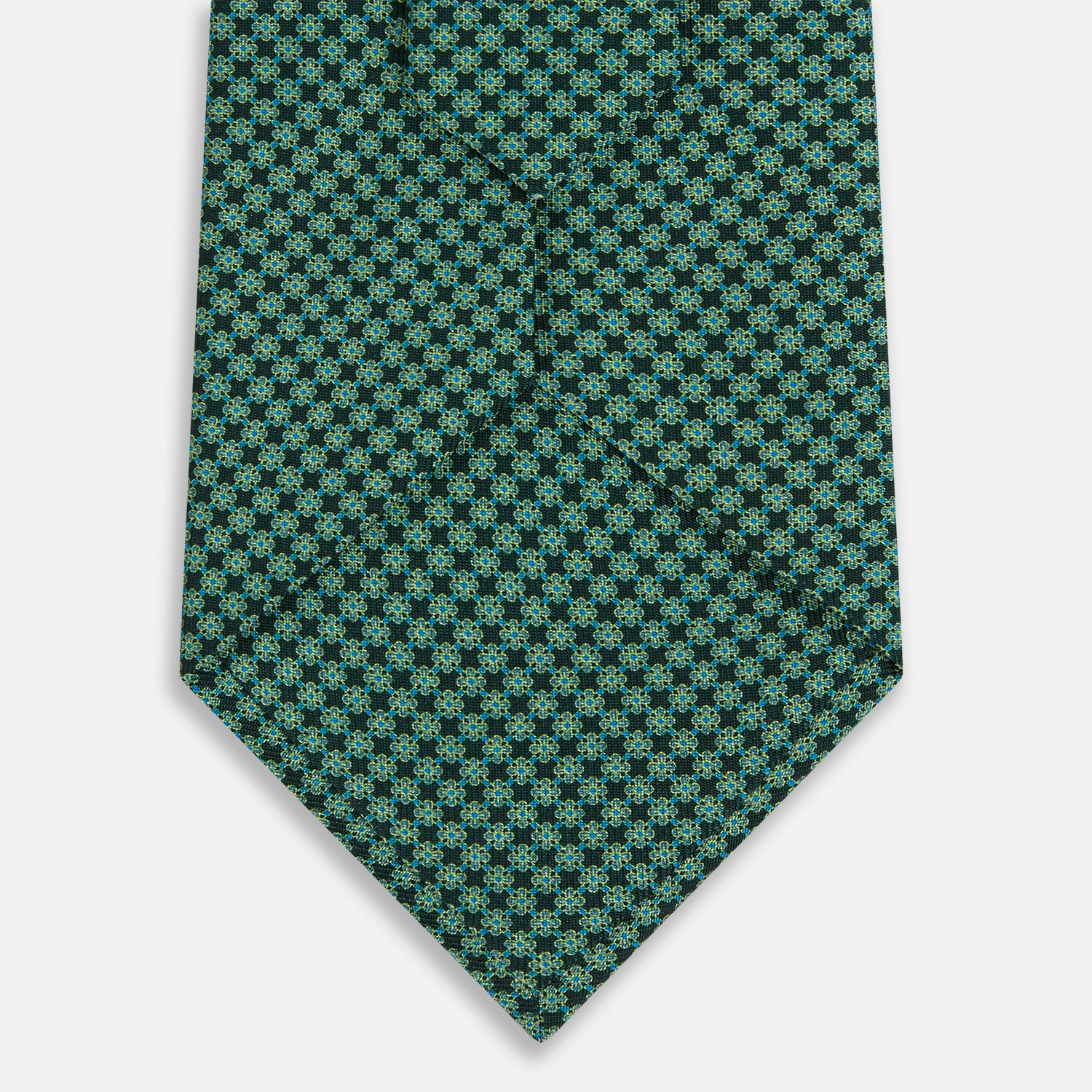 View 3 of product Forest Green Geometric Floral Printed Silk Tie