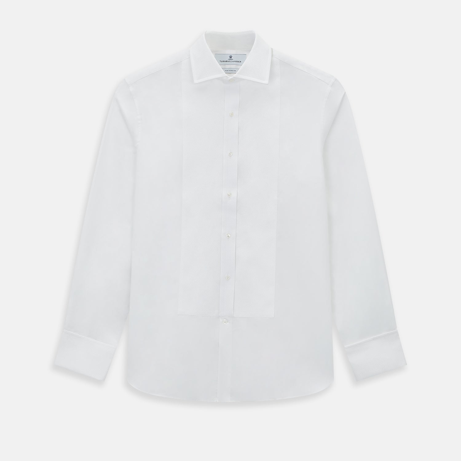 View 1 of product Tailored Fit White Marcella Front Shirt with Kent Collar and Double Cuffs