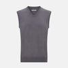 View 1 of product Slate Grey V-neck Cashmere Vest