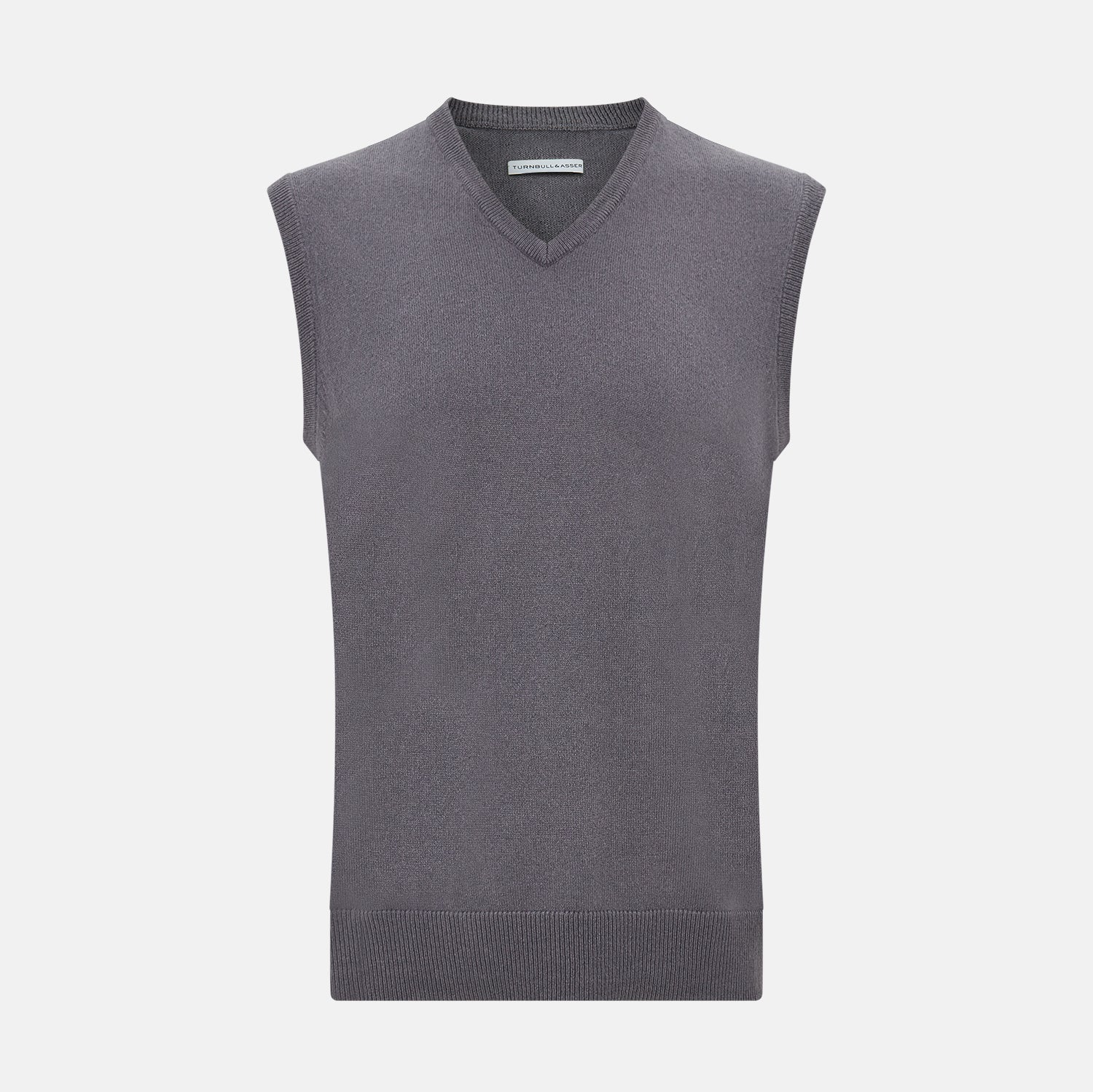 View 1 of product Slate Grey V-neck Cashmere Vest