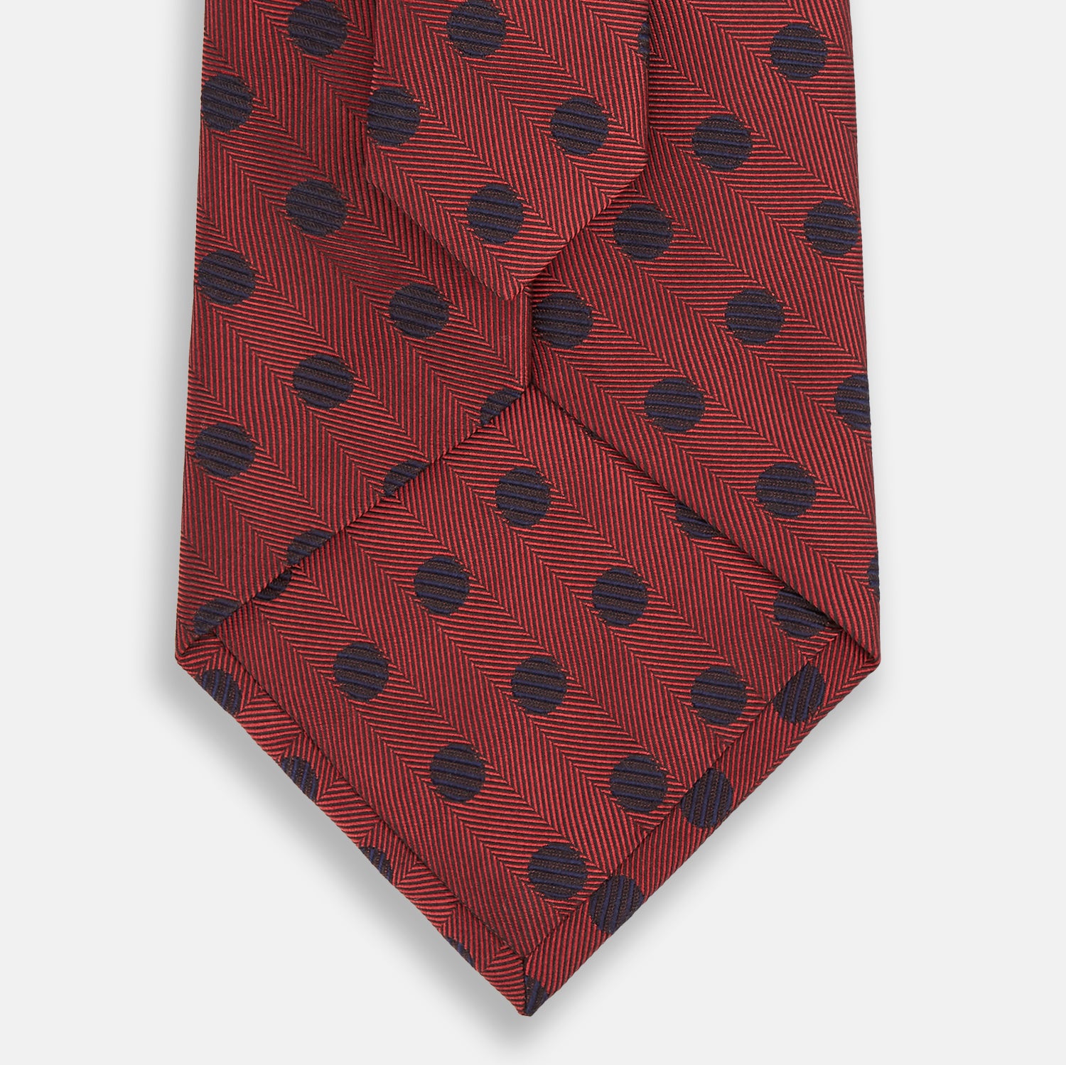 View 3 of product Navy Dot and Red Silk Tie