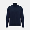 Navy Fine Merino High Neck Jumper