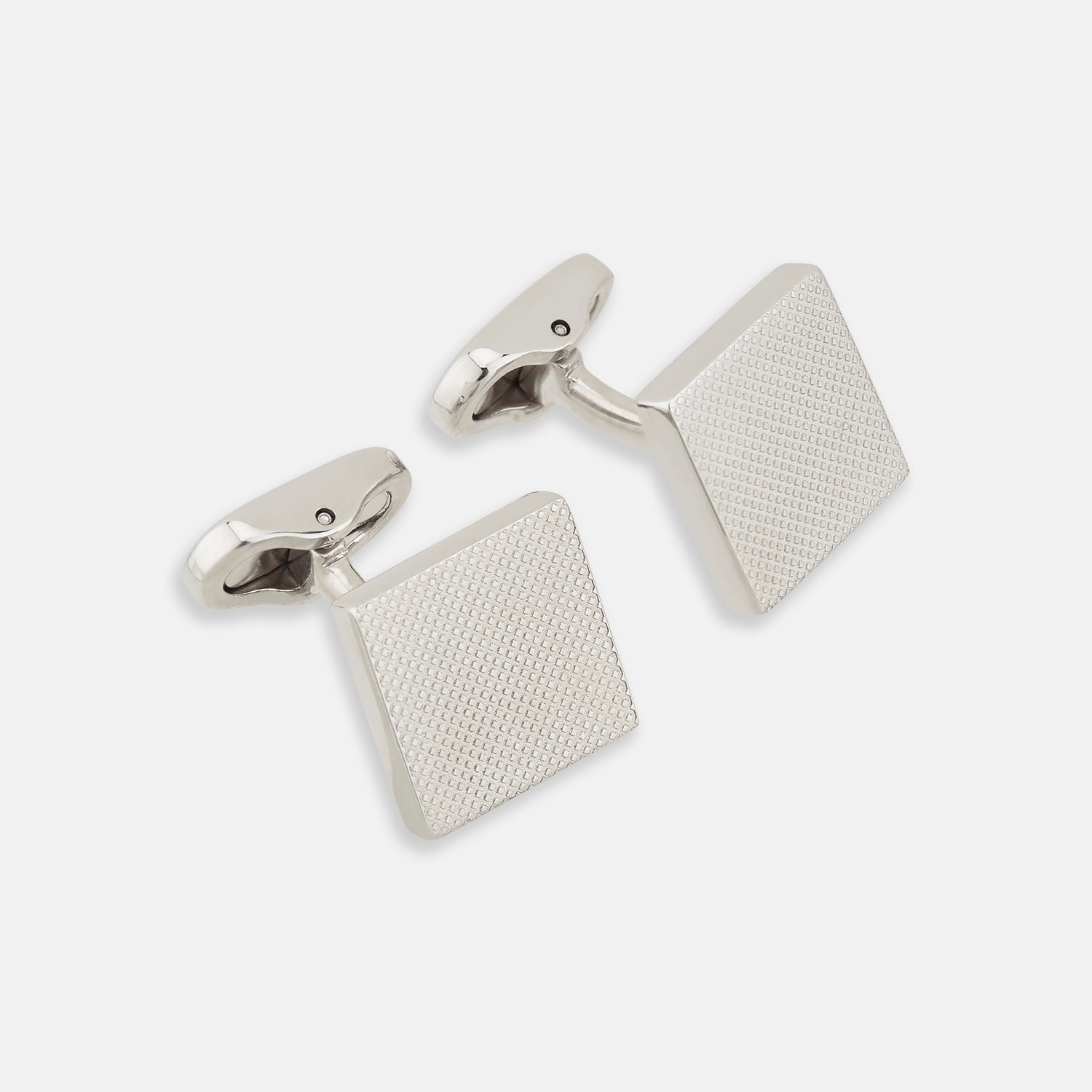 View 1 of product Silver Textured Square Cufflinks