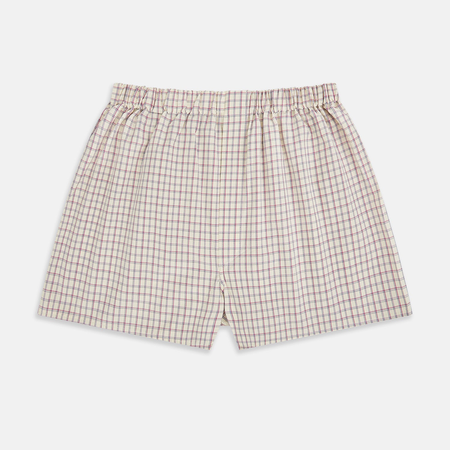 View 1 of product Pink and Cream Double Graph Check Godfrey Boxer Shorts