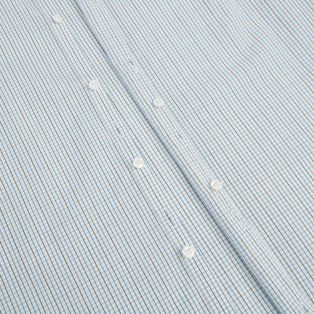 Pale Blue and Navy Grid Check Westminster Shirt