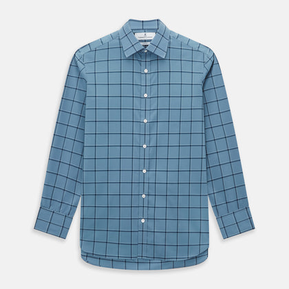 Steel Grey Grid Check Mayfair Shirt