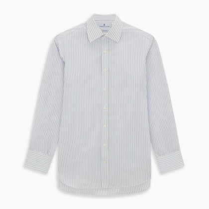 Blue Double Pinstripe Mayfair Shirt Image 5