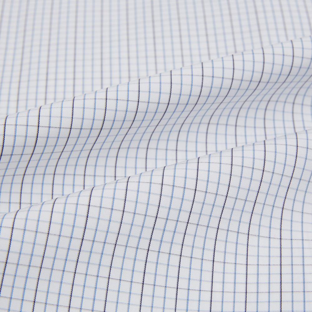 Pale Blue and Grey Grid Check Mayfair Shirt