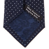 View 4 of product White and Navy Spot Printed Silk Tie
